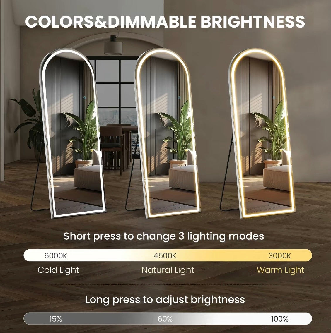 [LED] Arch Mirror: Full Length 20”-W 63”-L
