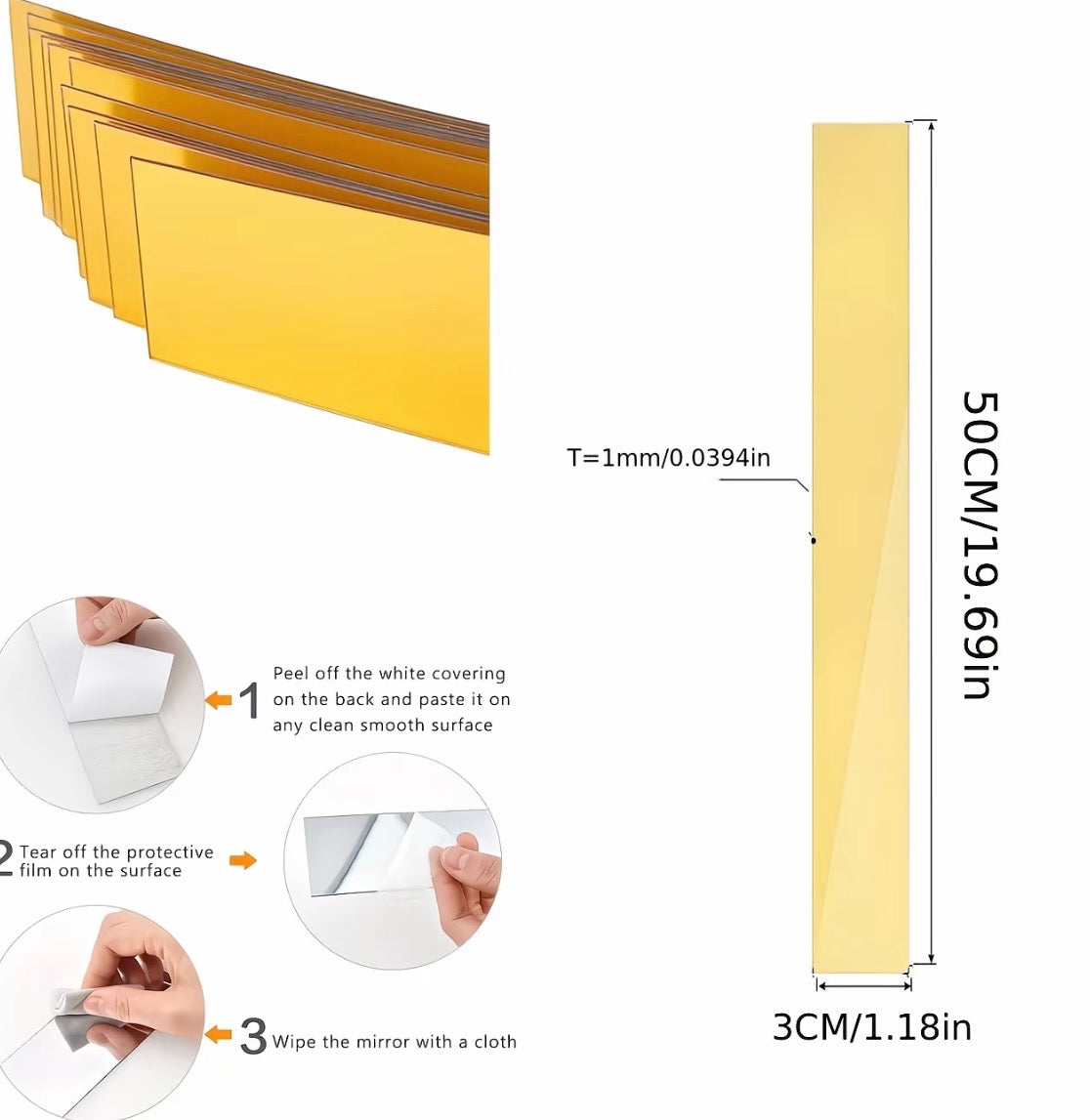 Acrylic Mirror: Golden Walk Sticker