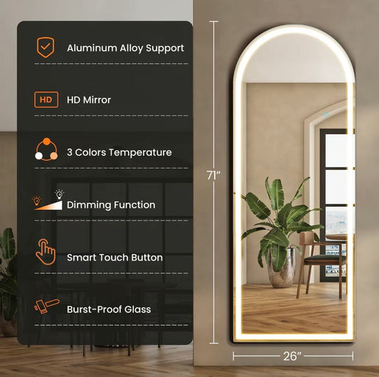 [LED] Arch Mirror: Full Length 20”-W 63”-L